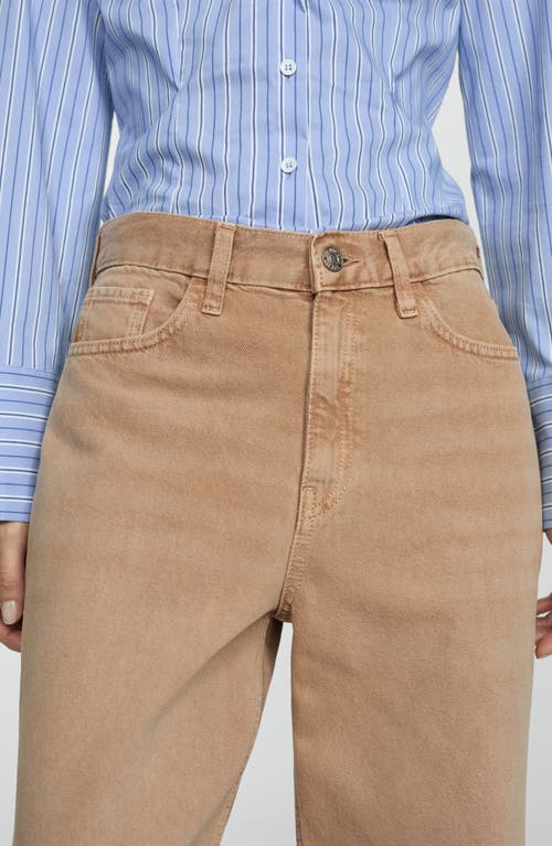 Mango Denver High Rise Wide Leg Jeans In Light Pastel Brown
