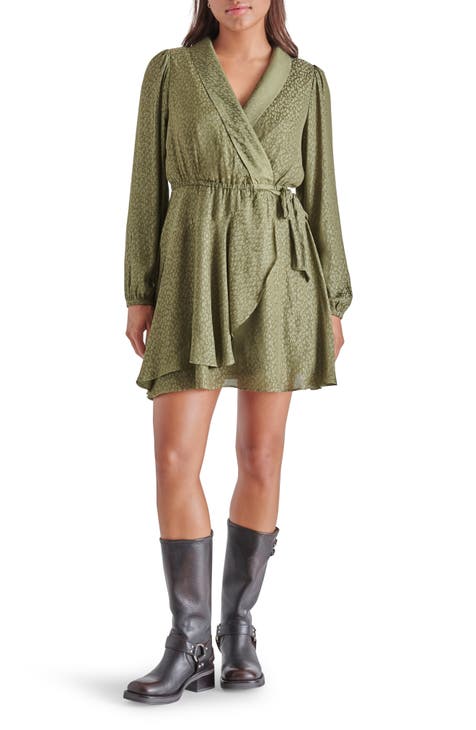 Faux Wrap Flounce Dress