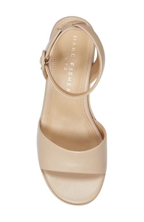 Marc Fisher Ltd Razza Platform Ankle Strap Sandal In Light Natural
