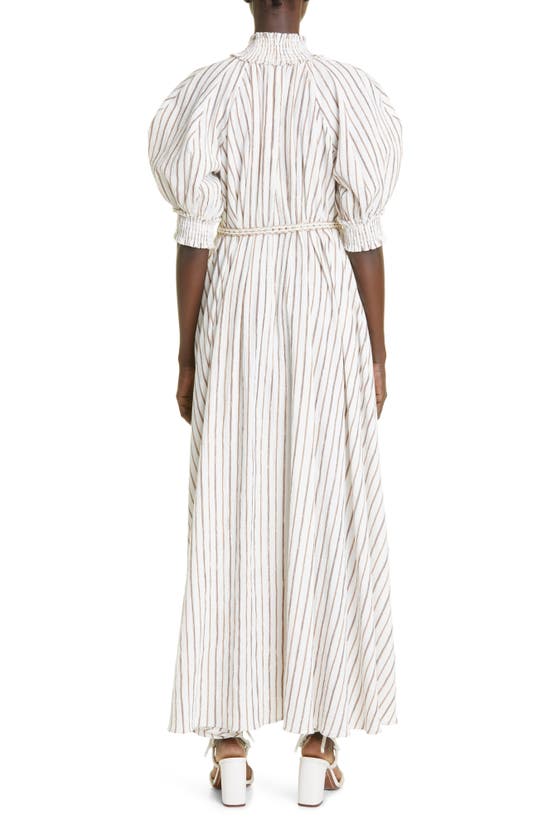 Zimmermann Devi Metallic-cotton Maxi Swing Dress In Stripe | ModeSens