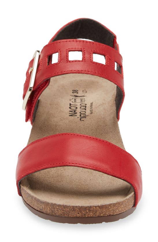 Naot Dynasty Wedge Sandal In Kiss Red Leather