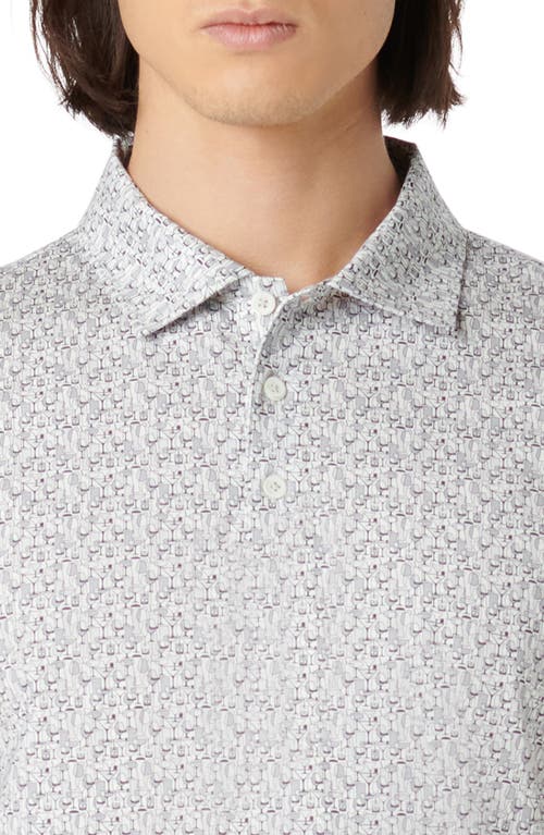 Shop Bugatchi Victor Ooohcotton® Wine Print Polo In Cement