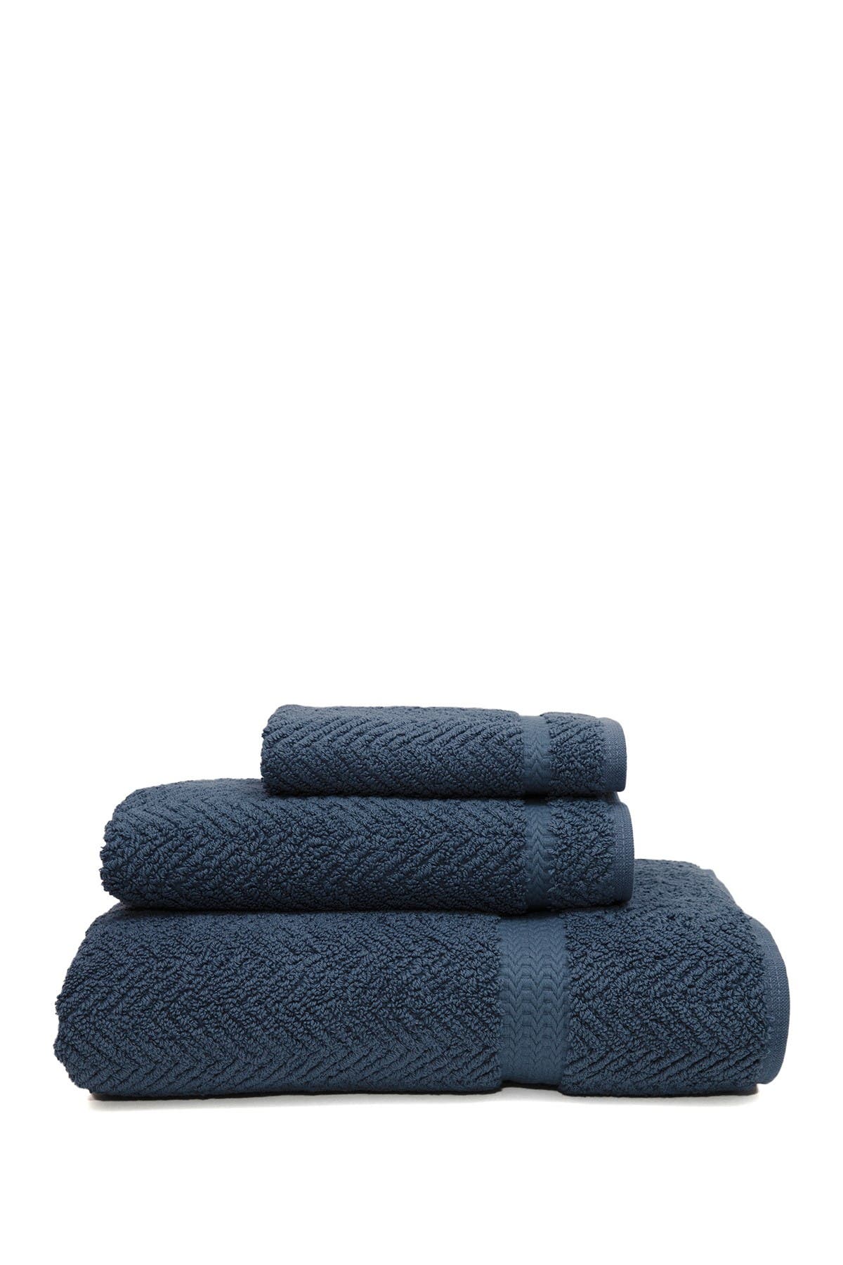 Linum Home Midnight Blue Herringbone 3 Piece Towel Set Nordstrom Rack
