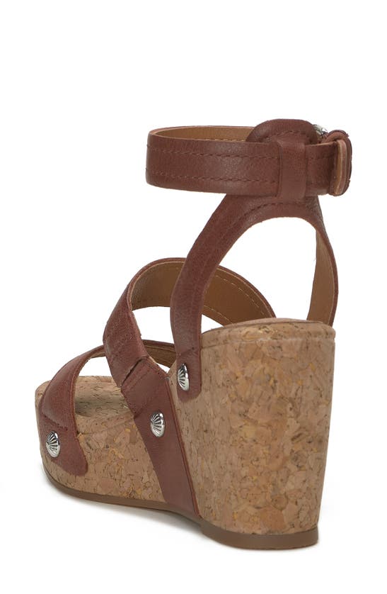 Shop Lucky Brand Valintina Ankle Strap Platform Wedge Sandal In Brownstone