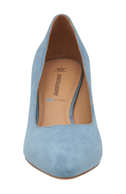 Shop Johnston & Murphy Vicki Block Heel Pump In Slate Blue Suede