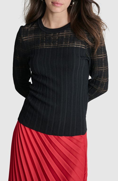 Shop Dkny Mix Rib Sweater In Black