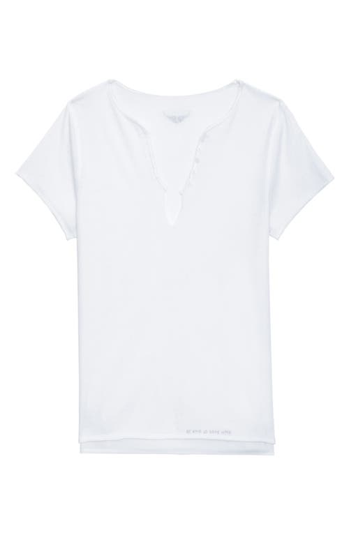 Zadig & Voltaire Diamante Henley Tee In Blanc