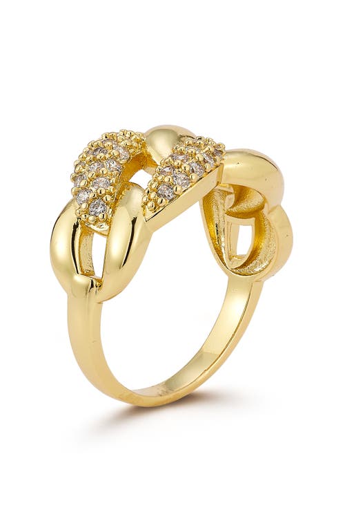 Chloe & Madison Chloe And Madison Cubic Zirconia Curb Link Ring In Gold