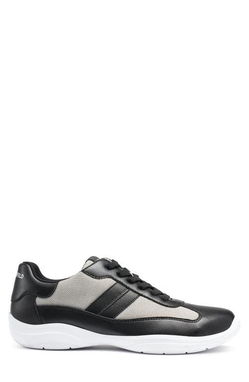Shop Karl Lagerfeld Paris Recycled Leather & Nylon Sneaker In Black/grey