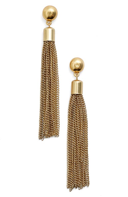 Karine Sultan Tassel Drop Earrings in Gold