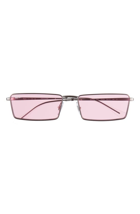 Shop Ray Ban Emy 59mm Tinted Rectangular Sunglasses In Pink