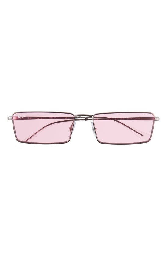 Shop Ray Ban Ray-ban Emy 59mm Tinted Rectangular Sunglasses In Pink