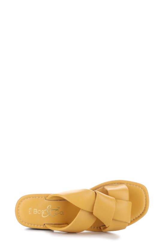 Shop Bos. & Co. Knick Slide Sandal In Mustard Nappa