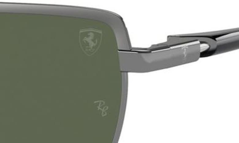 Ray Ban X Ferrari Scuderia 58mm Square Sunglasses In Dark Green