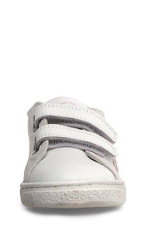 Shop Naturino Kids' Pinn Sneaker In White-pink-light Green