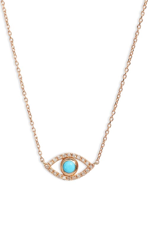 Anzie Evil Eye Turquoise & Diamond Pendant Necklace in Blue at Nordstrom, Size 17