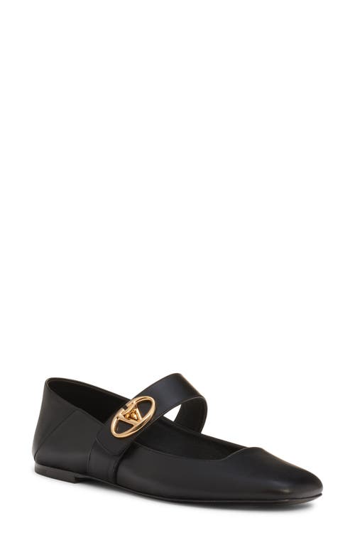 Shop Valentino Garavani Locker Vlogo Mary Jane Flat In Nero