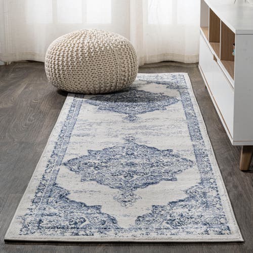 Jonathan Y Alhambra Ornate Medallion Modern Area Rug In Light Blue/ivory