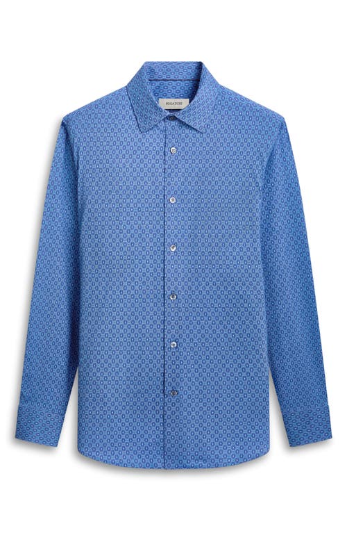 Shop Bugatchi James Ooohcotton® Geo Print Button-up Shirt In Orchid