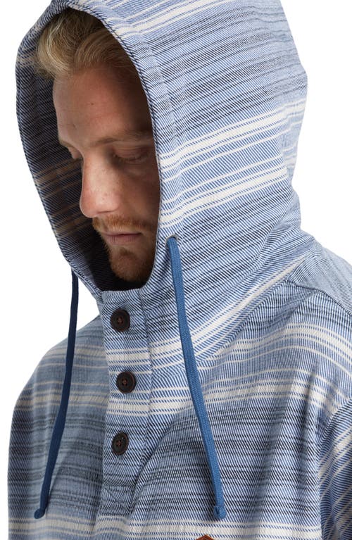 Shop Billabong Rancho Stripe Polo Hoodie In Smoke Blue