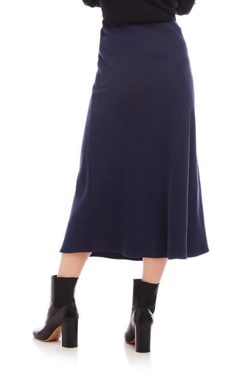 Shop Karen Kane Bias Cut Midi Skirt In Navy