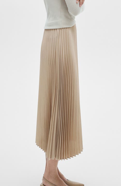 Shop Mango Pleated Maxi Skirt In Light Pastel Grey