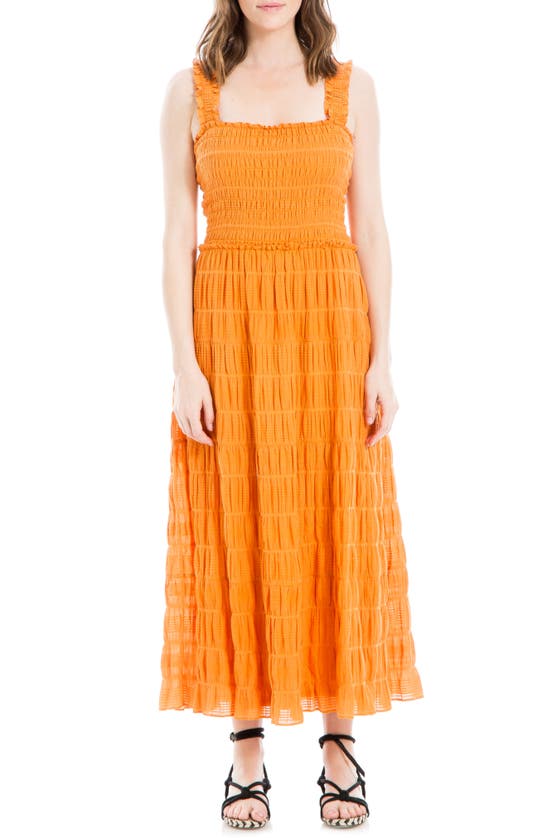 Max Studio London Sleeveless Maxi Sundress In Tangerin-tangerine