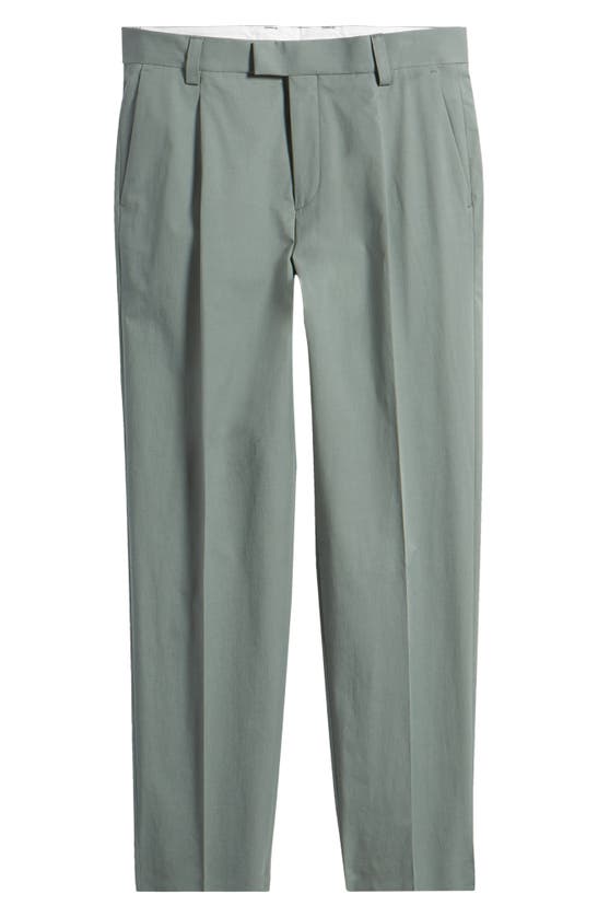 Shop Hugo Boss Hugo Theodor Pleated Stretch Cotton Pants In Dark Green