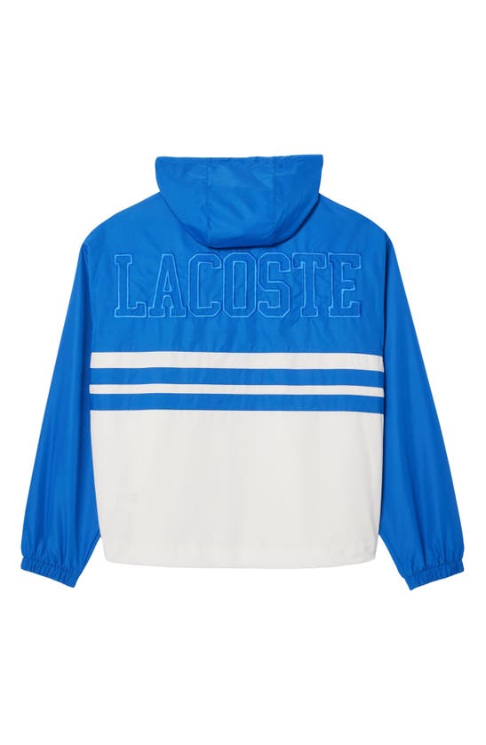 Shop Lacoste Water Repellent Colorblock Hooded Jacket In Itv Ladigue/ Farine