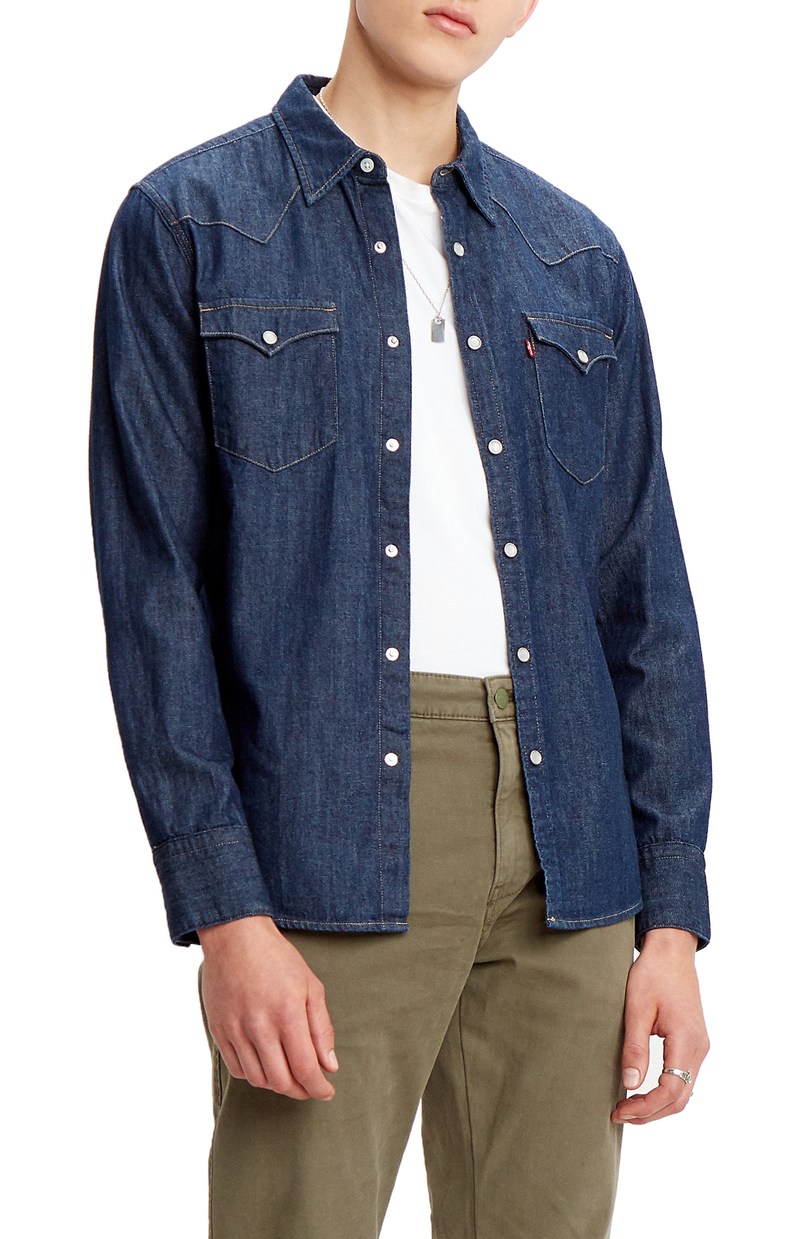 mens denim button up