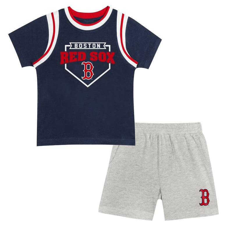 Outerstuff Kids' Preschool Fanatics Branded Boston Red Sox Loaded Base T-shirt & Shorts Set In Blue