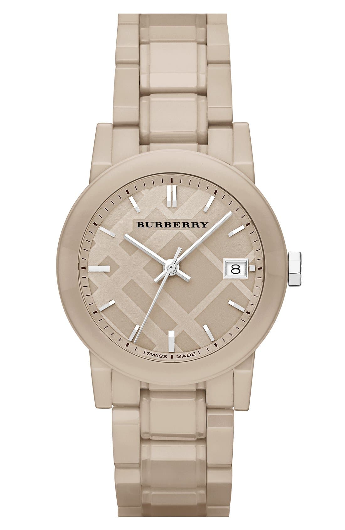 burberry check bracelet watch 34mm