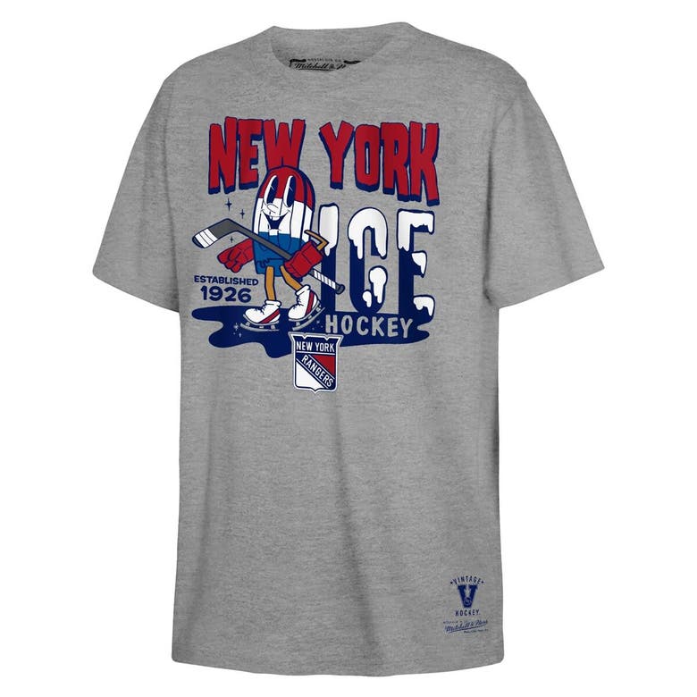 Mitchell & Ness Kids' Youth  Gray New York Rangers Popsicle T-shirt
