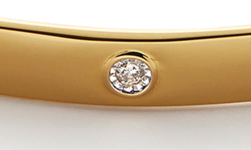 Monica Vinader Essential Lab Grown Diamond Solitaire Hinged Bangle Bracelet In 18k Gold Vermeil