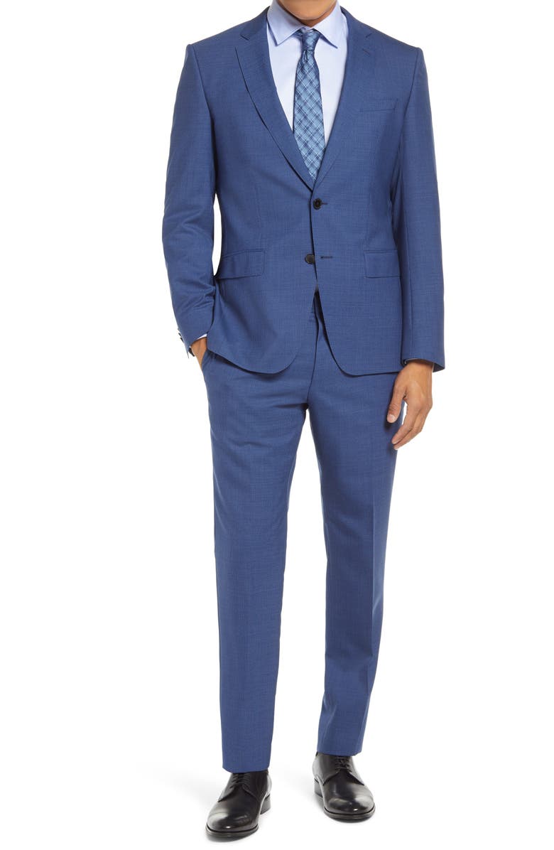 BOSS Huge/Genius Slim Fit Houndstooth Wool Suit, Main, color, 
