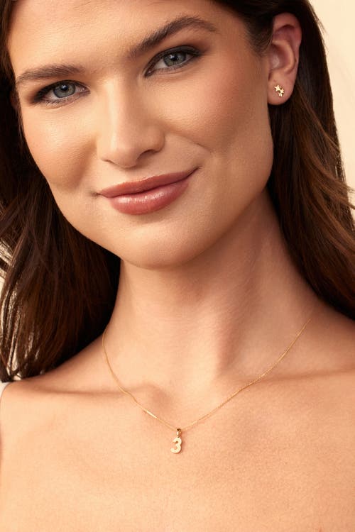 Oradina 14k Gold My Number Pendant Charm In Number 3