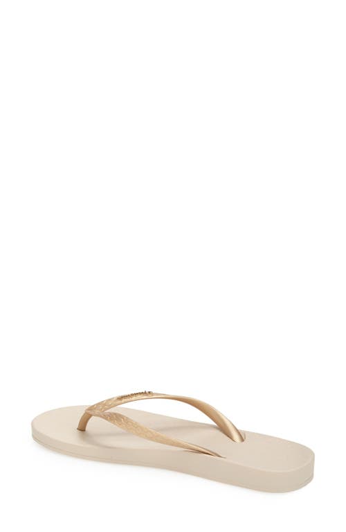 Shop Ipanema 'ana' Flip Flop In Beige/gold