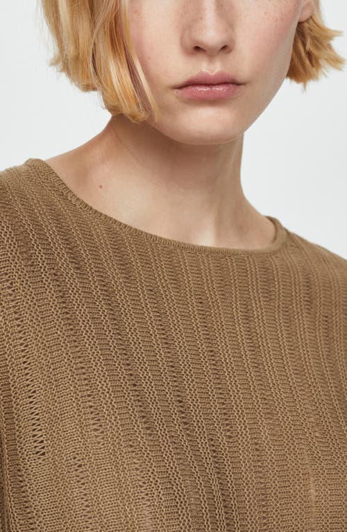 Shop Mango Tierra Vertical Rib Sweater In Medium Brown