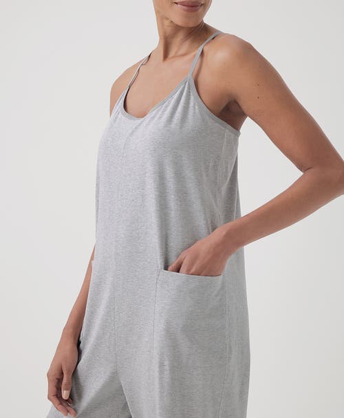 Shop Pact Organic Cool Stretch Lounge Jumpsuit In Heather Grey