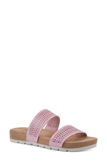 Cliffs By White Mountain Thrilled Laser Cut Sandal In Pink/burnished/smooth