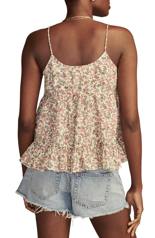 Shop Lucky Brand Floral Tie Front Swing Camisole In Mother Of Pearl Multi