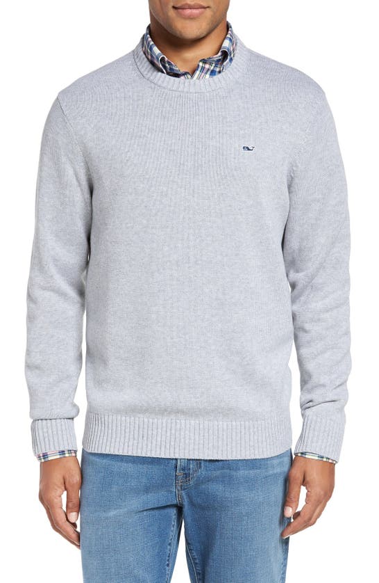 Vineyard Vines 'whale' Classic Fit Cotton Crewneck Sweater In Gray