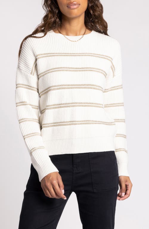 Thread & Supply Seraphina Metallic Stripe Sweater In Snow