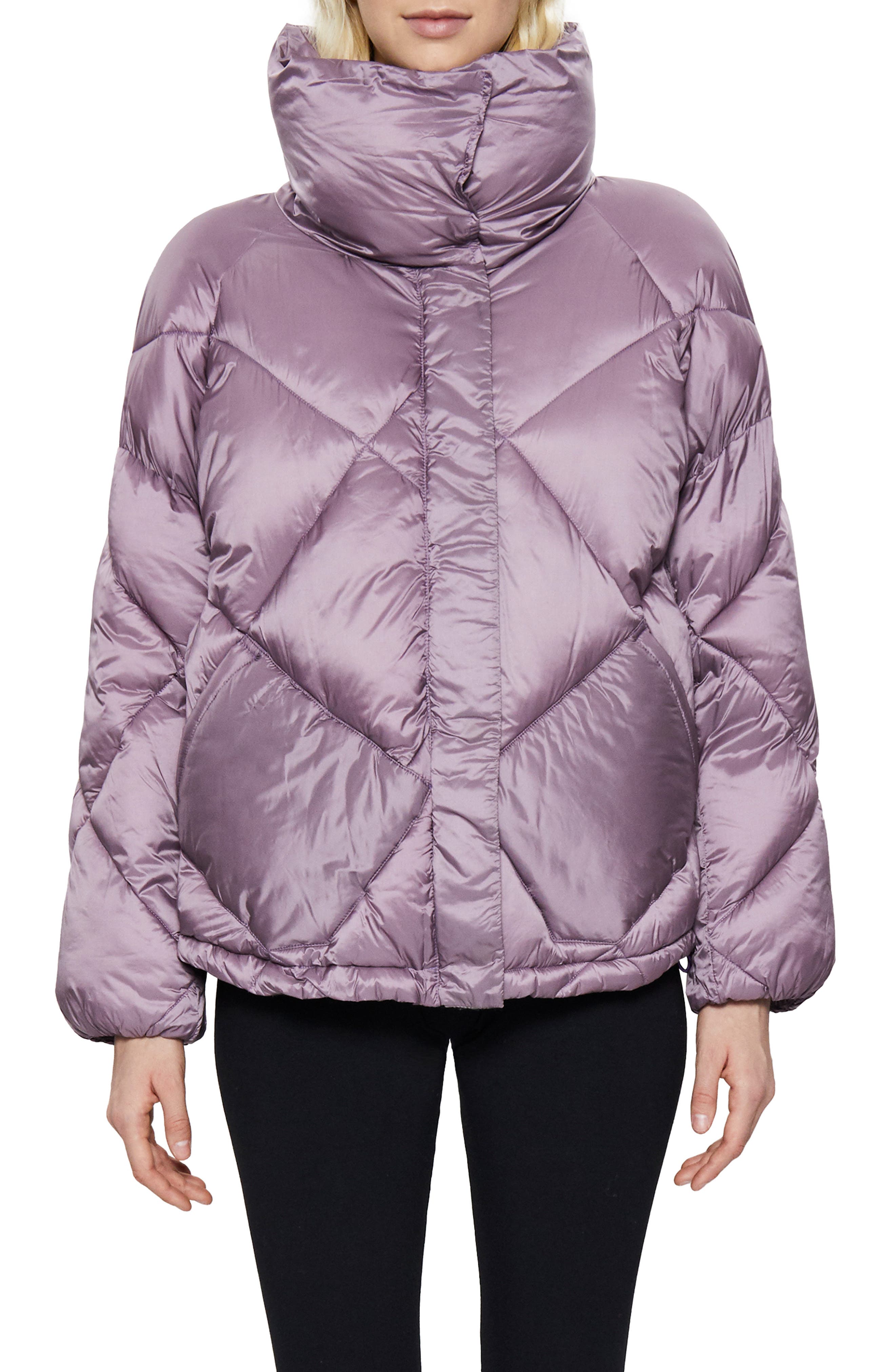 lilac puffer coat
