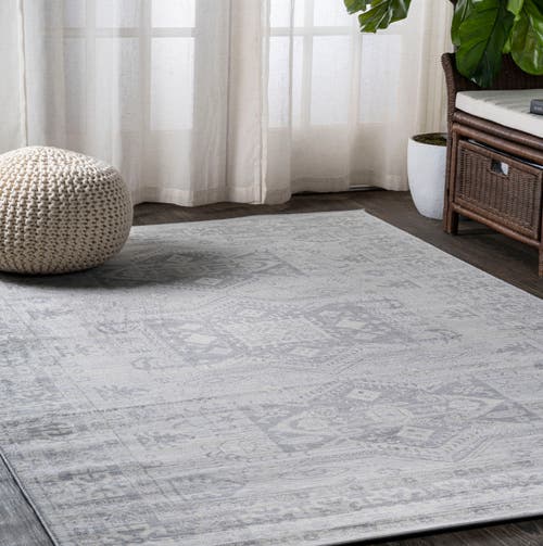 Jonathan Y Modern Persian Vintage Medallion Area Rug In Light Grey