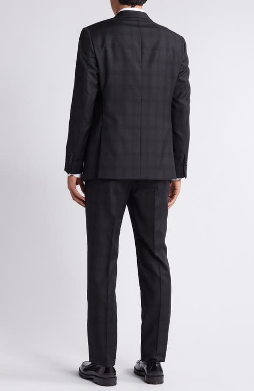 Shop Emporio Armani Plaid Virgin Wool Suit In Charcoal