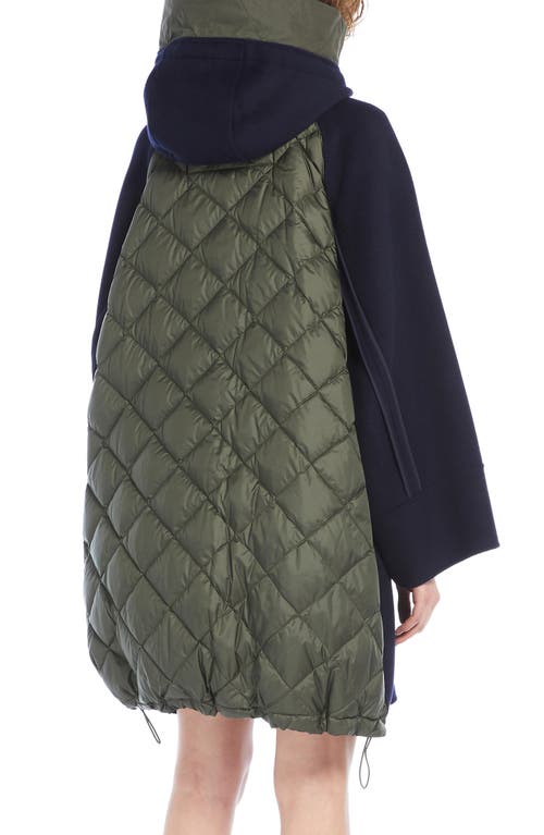 Shop Weekend Max Mara Chicca Quilted Mixed Media Jacket In Navy