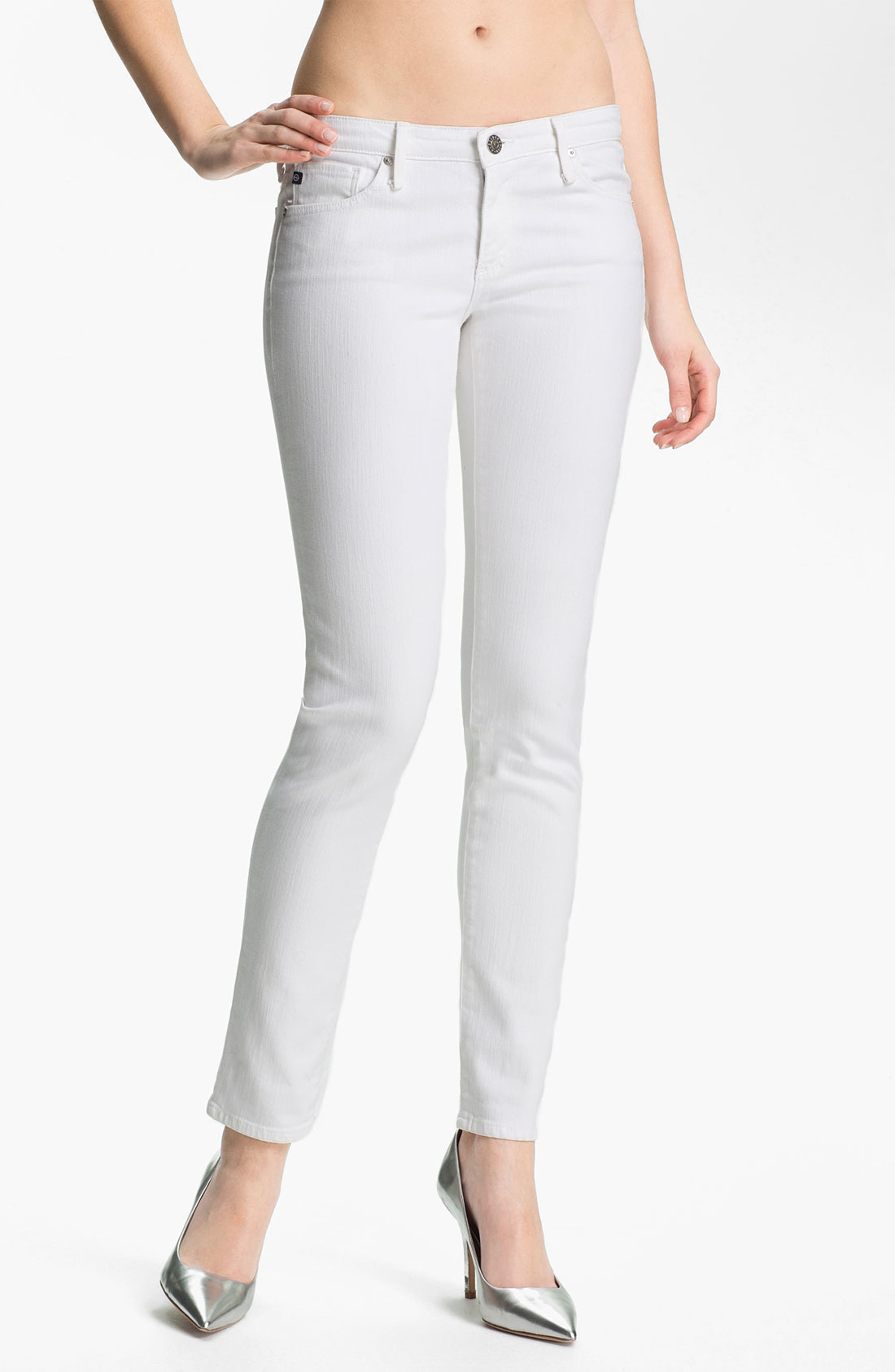 AG Jeans 'Stilt' Cigarette Leg Stretch Jeans (White) | Nordstrom