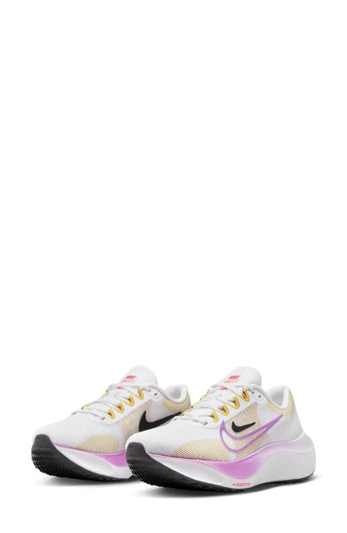Nike Zoom Fly 5 Running Shoe In White/sulfur/brown