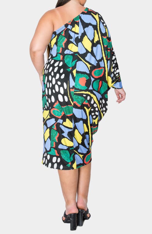 L I V D Charm One-shoulder Midi Dress In Blue